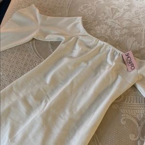 Bell 3/4 sleeves off shoulder mini dress